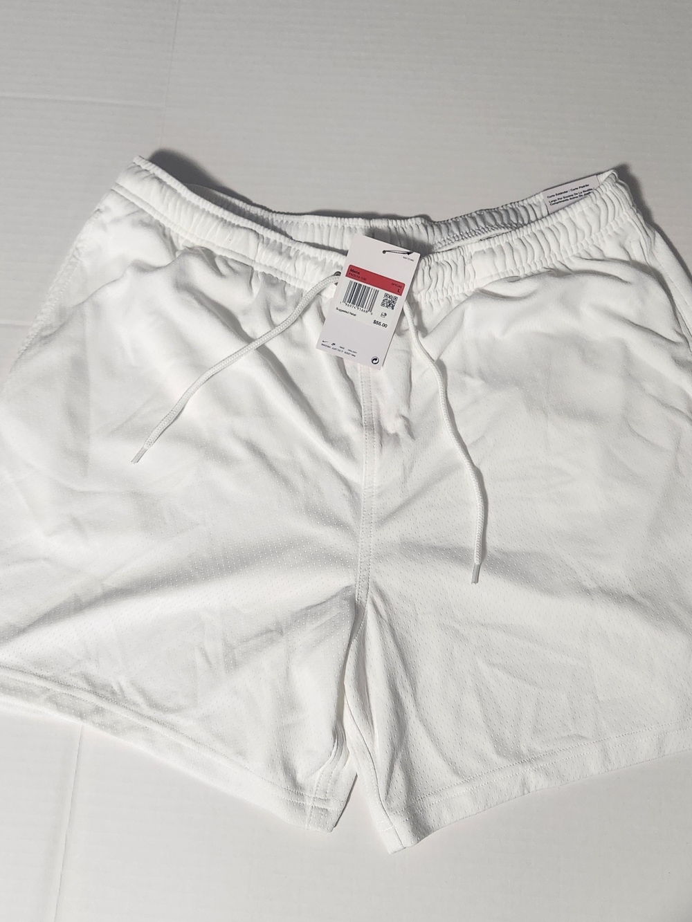 Nike Men's White Athletic Drawstring Shorts with Tag